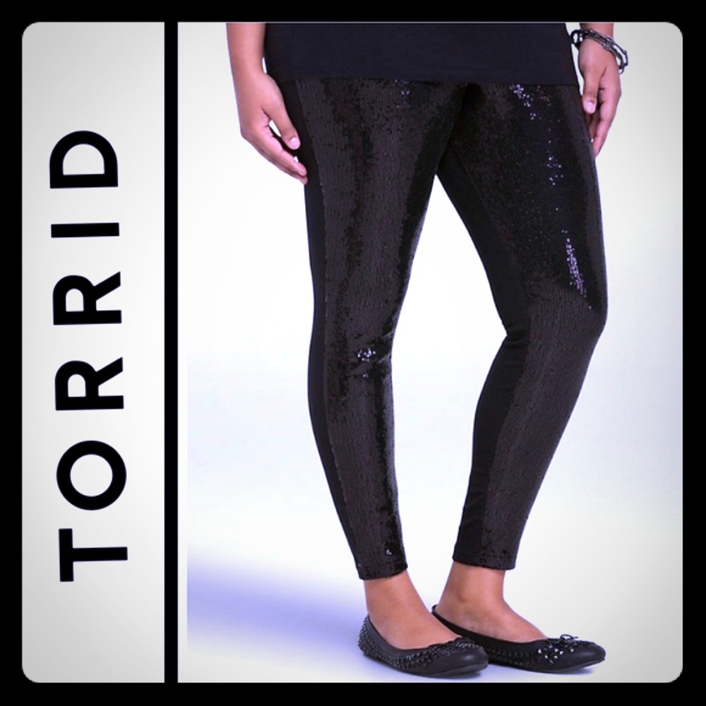 Black sequin leggings